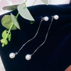 Faux Pearl Drop Earring E1043 - Silver Needles - Faux Pearl - One Size
