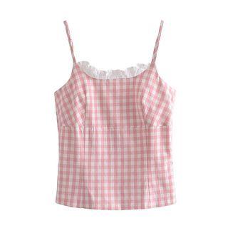 Gingham Ruffle Camisole Top