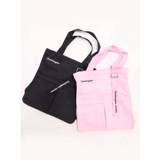 Lettering-detail Canvas Tote