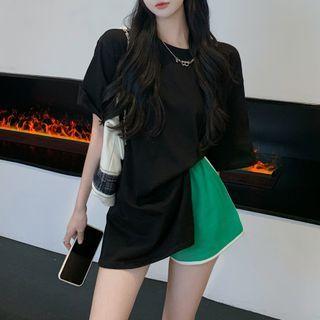 Elbow-sleeve Heart Print T-shirt / Shorts