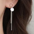 Alloy Disc Fringed Earring 1 Pair - Alloy Disc Fringed Earring - White Gold - One Size