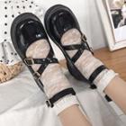 Cross Strap Low Heel Mary Jane Shoes