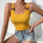 Buckle-strap Cropped Top