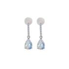 Rhinestone Alloy Dangle Earring 1 Pair - Clip-on Earrings - Silver - One Size