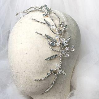 Wedding Faux Crystal Branches Headband Silver - One Size
