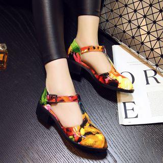 Chunky Heel Printed Casual Shoes