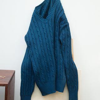 Cable Knit Sweater Indigo - One Size