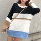 Color Block Sweater Black & White - One Size