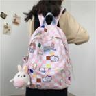Checkered Cat Print Backpack / Badge / Bag Charm / Set