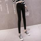 Lettering Cutout Skinny Jeans