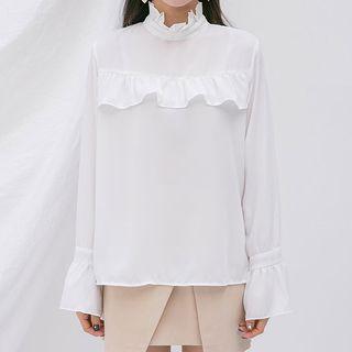 Frill-trim Zip-back Top