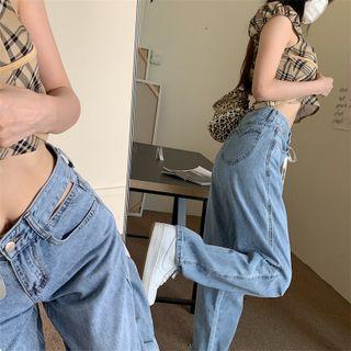Heart Pocket Wide Leg Jeans