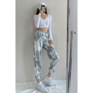 Tie-dyed High-waist Jogger Pants