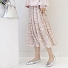 Band-waist Tiered Long Floral Skirt