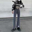 Plain Slit Boot-cut Jeans