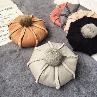 Bobble Fleece-lined Beret Hat