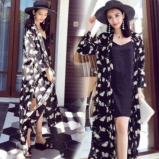 Floral Chiffon Light Jacket As Shown In Figure - One Size