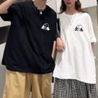 Couple Matching Short-sleeve Print Loose-fit T-shirt