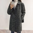Hidden Buttoned Melange Coat Melange Gray - One Size