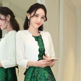 Scalloped-trim Blazer