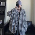 Single-breasted Checkerboard Blazer