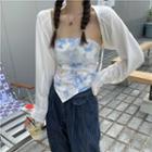 Strapless Tie-dyed Top / Cardigan / Long-sleeve Cropped T-shirt / Maxi Dress