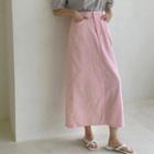 Colored Washed Maxi Pencil Skirt