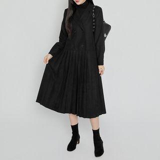 Double-breasted Long Pleat Dress
