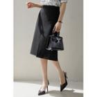 Invert-pleated Midi A-line Skirt