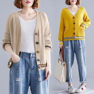Plain Long-sleeve Sweater Jacket