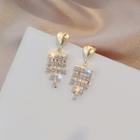 Alloy Heart Rhinestone Fringed Earring 1 Pair - E1956 - Gold - One Size