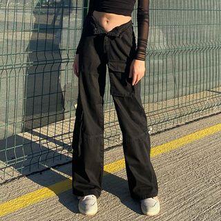 Low Waist Straight-fit Cargo Pants