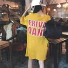 Lettering Back Elbow-sleeve T-shirt Dress