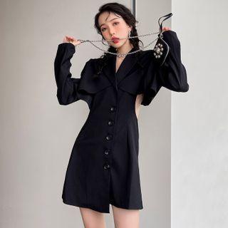 Puff-sleeve Cutout Shirtdress