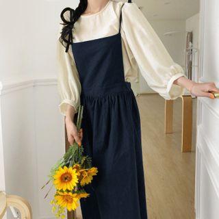 Strappy Midi Jumper Dress / 3/4-sleeve Top