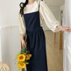 Strappy Midi Jumper Dress / 3/4-sleeve Top