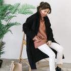 Notched-lapel Hidden-button Long Coat