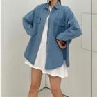 Long-sleeve Denim Shirt / Elbow-sleeve T-shirt