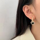 Heart Rhinestone Alloy Dangle Earring 1 Pair - Gold & Black - One Size