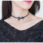 Beaded Bow-accent Choker
