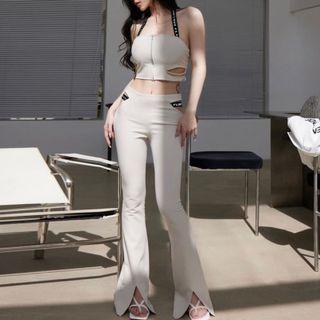 Set: Lettering Halter Top + Pants