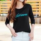 Long-sleeve Embroidered Lettering T-shirt