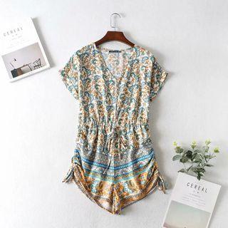 Short-sleeve Print Romper