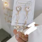 Alloy Moon Rhinestone Dangle Earring As Shown In Figure - One Size