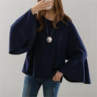 Bell-sleeve Loose-fit Top