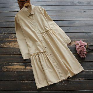 Ruffled Midi Shirtdress