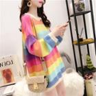 Oversized Rainbow-stripe Sweater