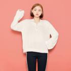Sailor-collar Zip-neck Sweatshirt