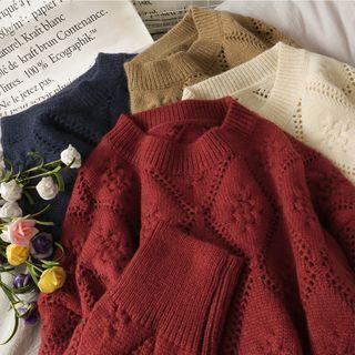 Eyelet Loose-fit Sweater