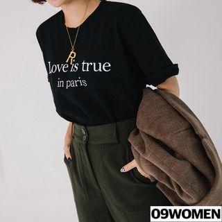 Love Is True Printed Boxy Cotton T-shirt